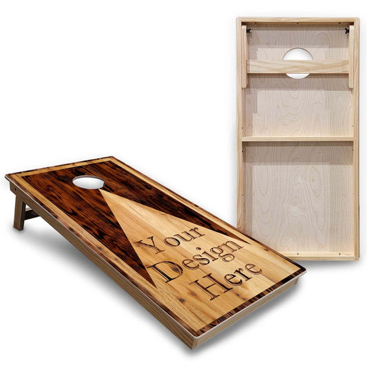 Custom Wooden Triangle Cornhole Boards — Backyard Series