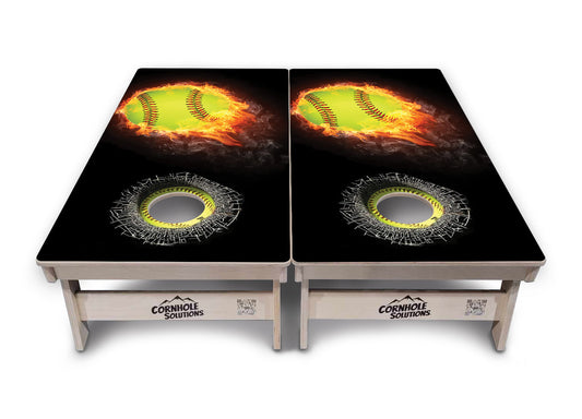 Fire Softball Cornhole Boards - Professional Tournament Series