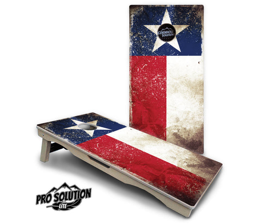 Texas Distressed Flag Cornhole Boards — Pro Lite Series