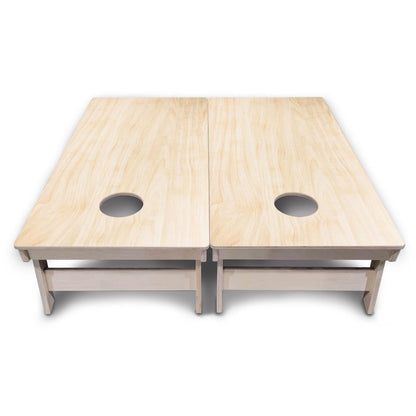 Tournament Cornhole Bundle — Plain Raw | Boards, Bags & Case