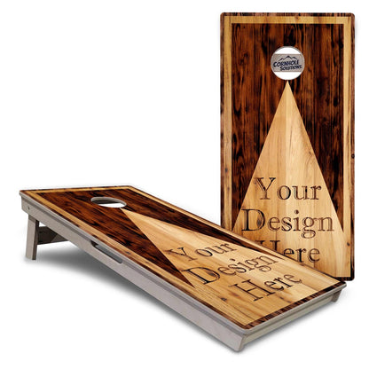 Tournament Cornhole Bundle — Wood Triangle Logo | Boards, Bags & Case