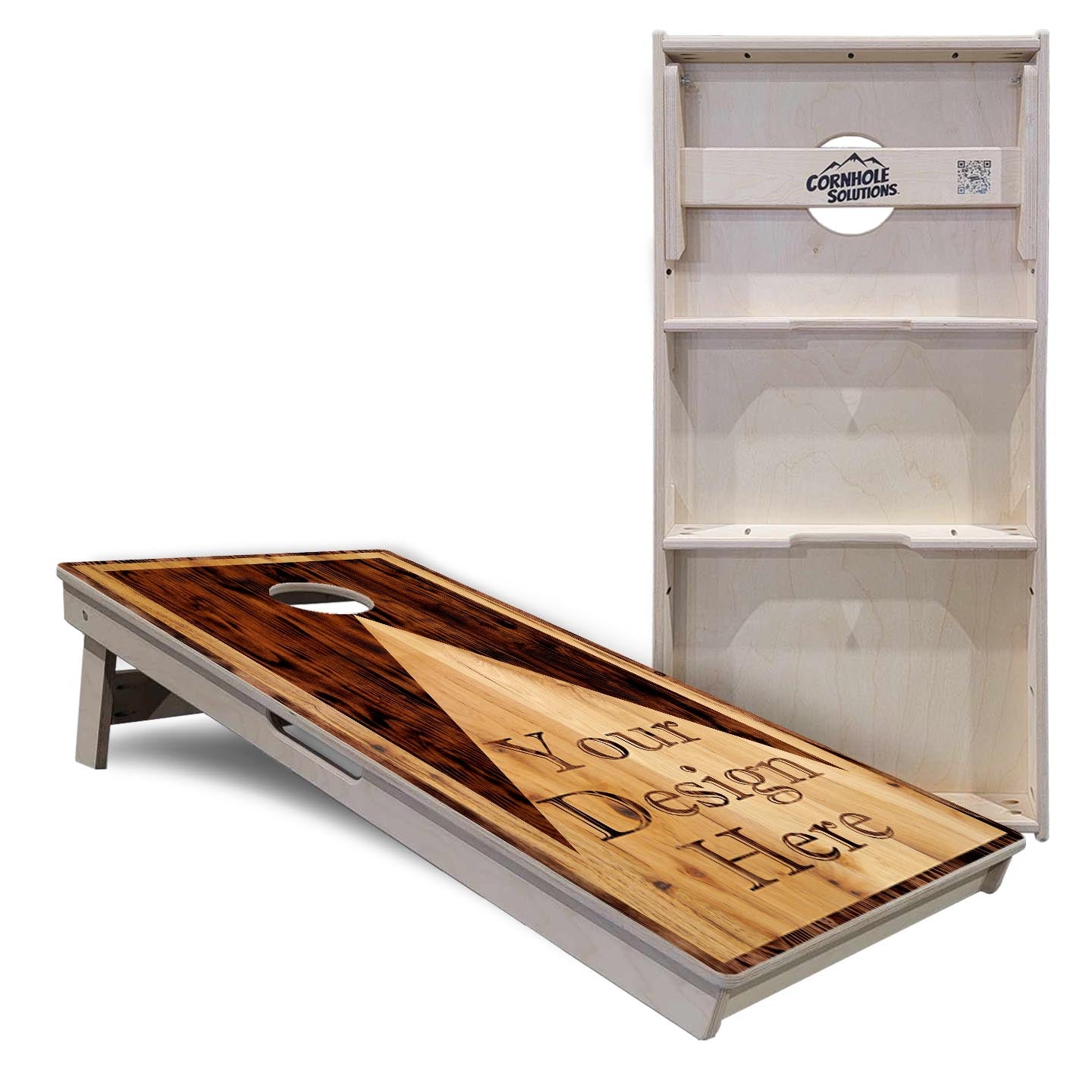 Tournament Cornhole Bundle — Wood Triangle Logo | Boards, Bags & Case