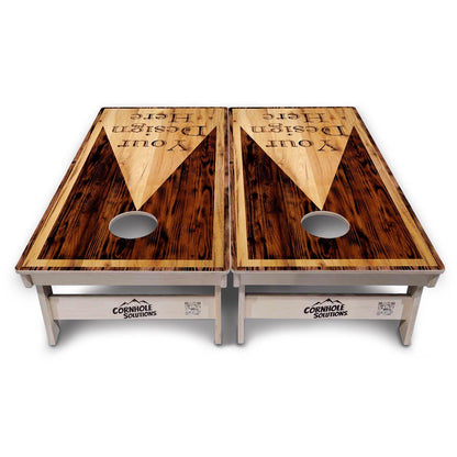 Tournament Cornhole Bundle — Wood Triangle Logo | Boards, Bags & Case