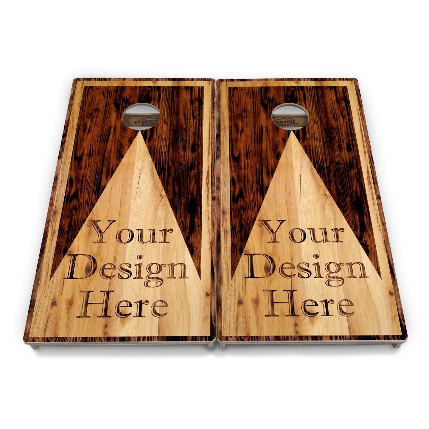 Tournament Cornhole Bundle — Wood Triangle Logo | Boards, Bags & Case