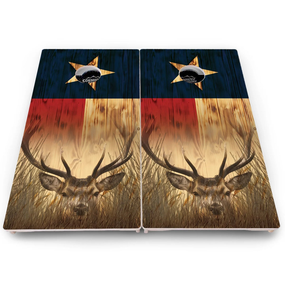 Texas Flag Deer & Fish Cornhole Boards — Pro Lite Series