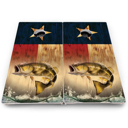 Texas Flag Deer & Fish Cornhole Boards — Pro Lite Series