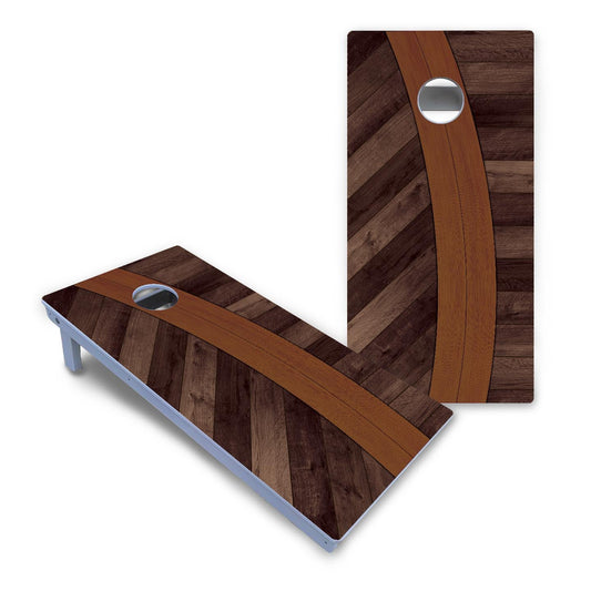 Curved Herringbone Cornhole Boards - All Weather Series