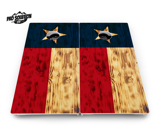 Burnt Texas Flag Cornhole Boards — Pro Lite Series