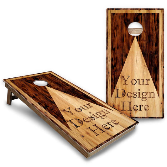 Custom Wooden Triangle Cornhole Boards — Backyard Series