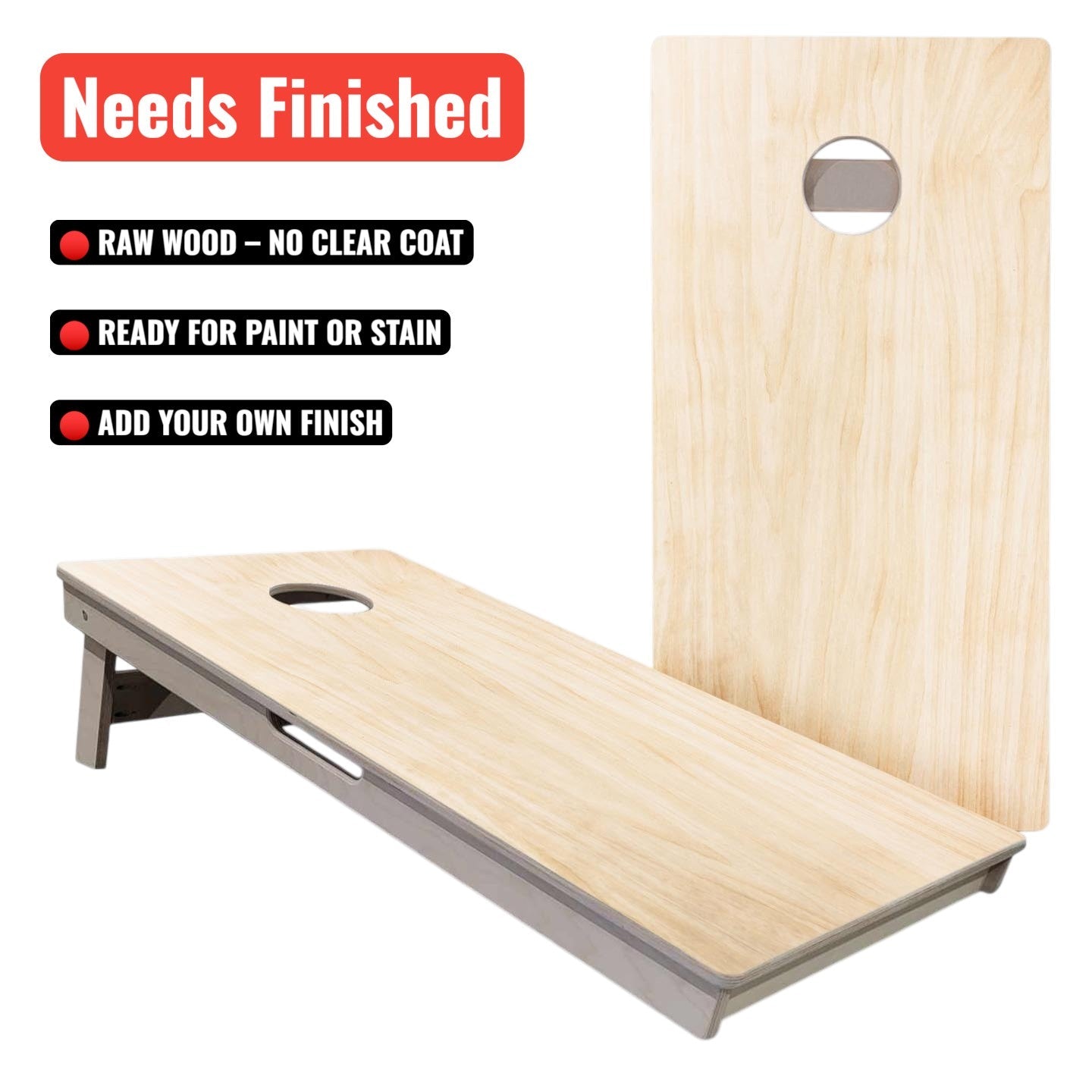Tournament Cornhole Bundle — Plain Raw | Boards, Bags & Case