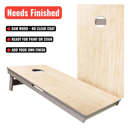 Tournament Cornhole Bundle — Plain Raw | Boards, Bags & Case