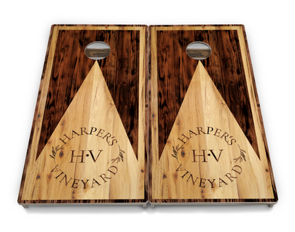 Tournament Cornhole Bundle — Wood Triangle Logo | Boards, Bags & Case