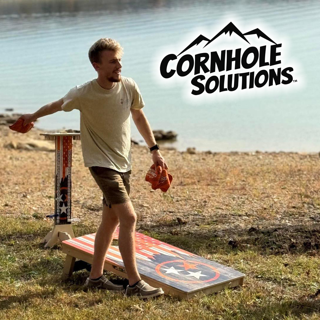 Tournament Cornhole Bundle — Wood Triangle Logo | Boards, Bags & Case
