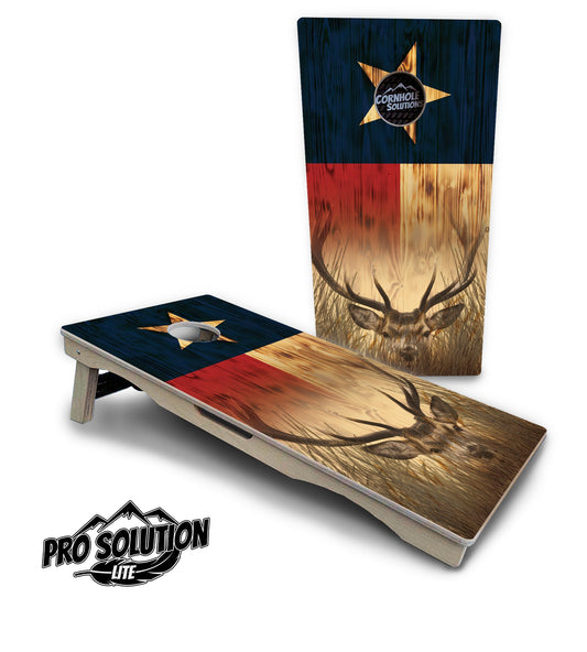 Texas Flag Deer & Fish Cornhole Boards — Pro Lite Series