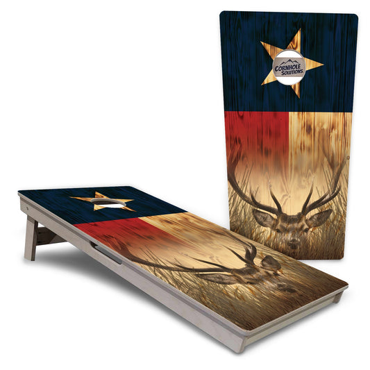 Texas Flag Deer & Fish Cornhole Boards — Tournament Series