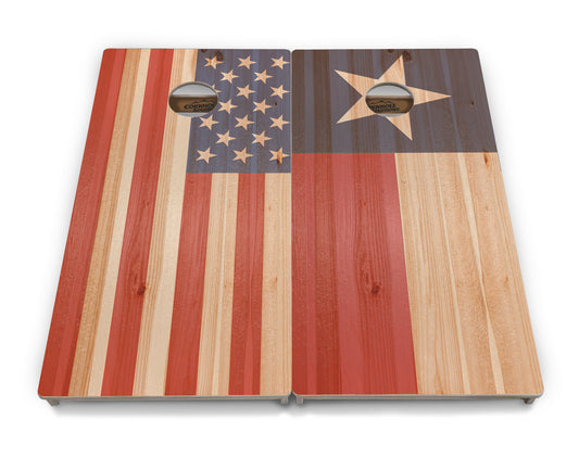 Faded USA/TX Flag Cornhole Boards - Professional Tournament Series