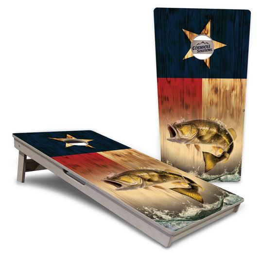Texas Flag Deer & Fish Cornhole Boards — Tournament Series