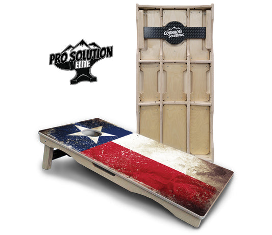 Texas Distressed Flag Cornhole Boards — Pro Elite Series