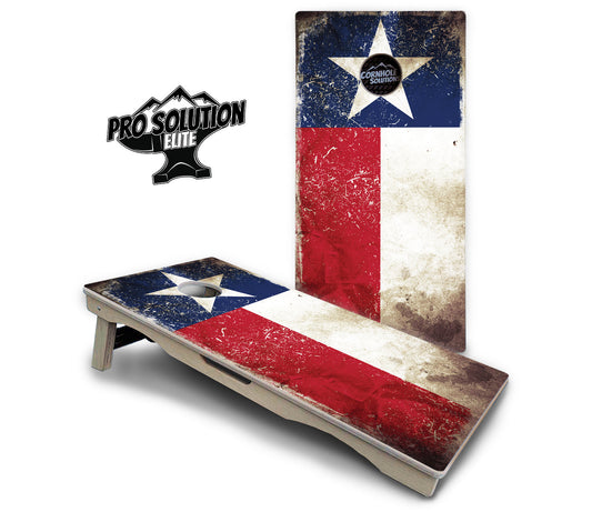 Texas Distressed Flag Cornhole Boards — Pro Elite Series