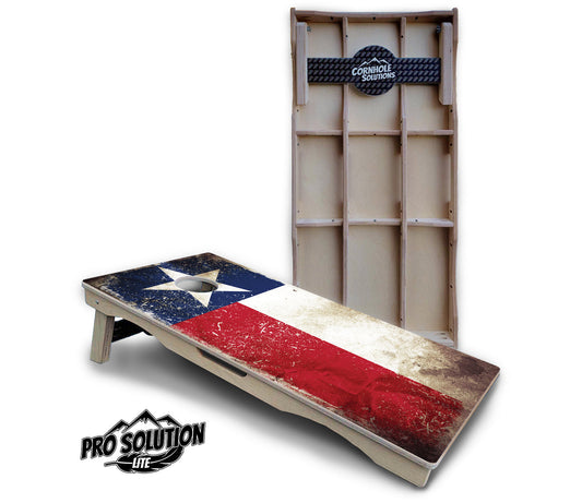 Texas Distressed Flag Cornhole Boards — Pro Lite Series