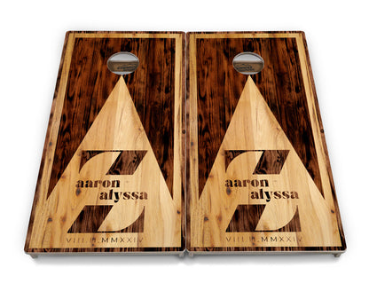 Tournament Cornhole Bundle — Wood Triangle Logo | Boards, Bags & Case